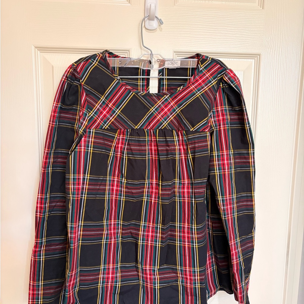 J Crew Plaid Long Sleeve Top size Smalll